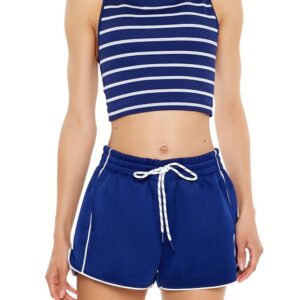 توب كات اكتيف مخطط بدون خياطة للنساء من فوريفر 21