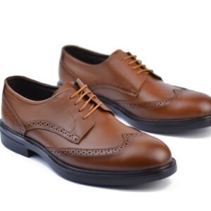 حذاء رجالي كلاسيك من الجلد الطبيعي برباط و نعل رابر مقاوم للانزلاق