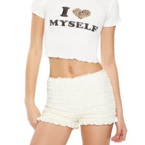 تي شيرت نسائي مطبوع عليه I Love Myself Baby من فوريفر 21