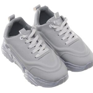 حذاء رياضي جلد شمواه برباط للنساء 99.99 - رمادي (41)