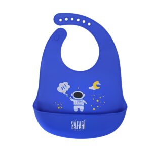 مريلة سيليكون للاطفال بجيب من سفاري