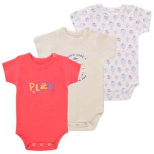 سالوبيت بكباسين مطبوع بأكمام قصيرة للجنسين، طقم ملابس داخلية للأطفال والرضع 5213 من جونيور (عبوة من 3 قطع)