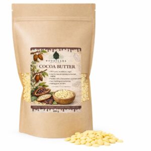 زبدة الكاكاو ديكو اند مور من وودفليم | باستيل | 100 غرام | مثالية لمستحضرات التجميل | نباتية طبيعية | زبدة بذور الكاكاو ثيوبروما | آمنة غذائيًا