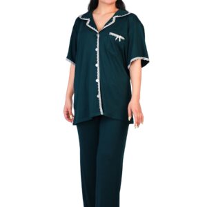 بيجامة نسائي قطعتين بلزر وبنطلون لمظهر صيفي أنيق