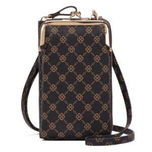 حنايا شنطة كروس للجوال للنساء من جلد البولي يوريثين بتصميم انيق مع جيب وجيب وجيب وشنطة كتف صغيرة