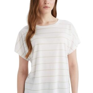 ديفاكتو تي شيرت نسائي بأكمام قصيرة ورقبة على شكل جناح الخفاش واكمام قصيرة، E6075AX، اكرو، مقاس M