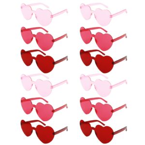 نظارات شمسية على شكل قلب للنساء والفتيات من يوينتون، نظارات لطيفة ومضحكة للحفلات واعياد الميلاد، 12 قطعة