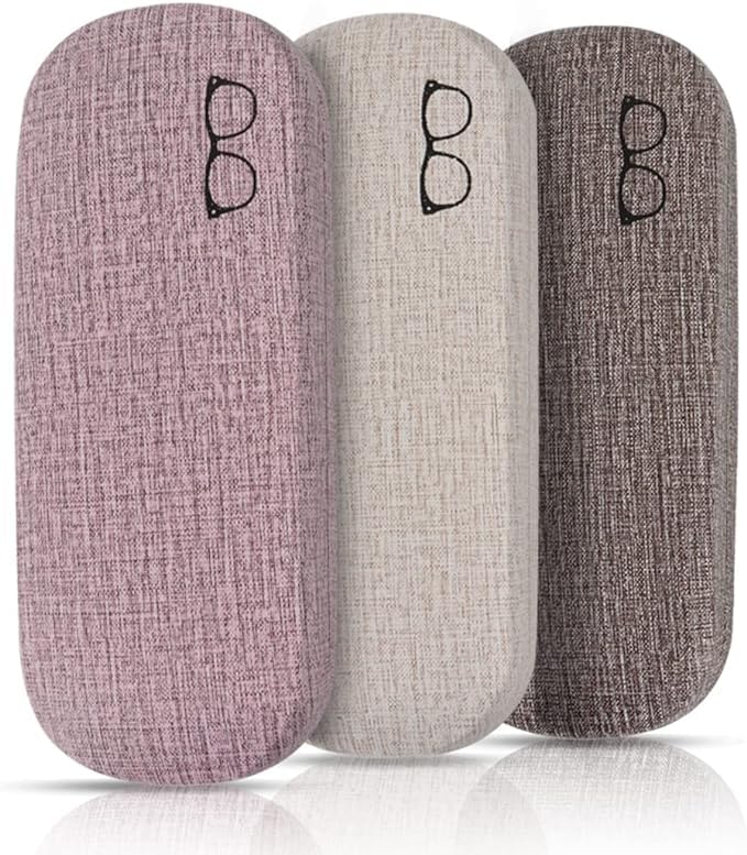 61Vib-9cJL ارويكت حافظة نظارات صدفية صلبة محمولة للجنسين من 3 قطع بلون بني