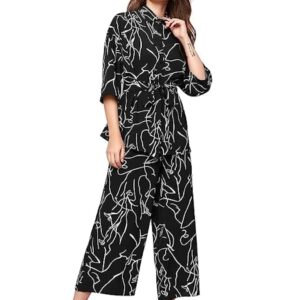 بيجامة نوم مريحة كو- أورد بقصة عادية من قماش الرايون للنساء من دروفي تريندز