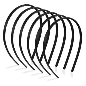 شريط رأس بلاستيك رفيع للنساء، أشرطة رأس عصرية رياضية قابلة للتمدد للبنات من 6 قطع