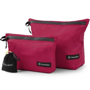 فافابوكس مجموعة شنط ادوات العناية الشخصية، شنطة بسحاب خفيفة الوزن ومقاومة للماء، منظمات تعبئة للسفر من النايلون للرجال والنساء للتخييم وصالة الالعاب الرياضية، زهري، تصميم بسيط