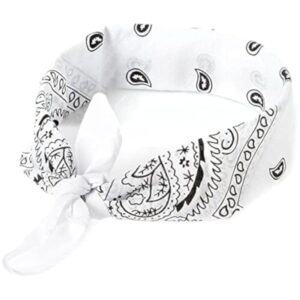 وشاح باندانا قطن ابيض للجنسين