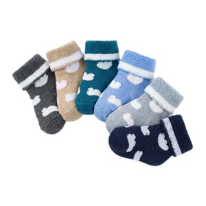 شراب فوطة للمواليد، مجموعة 4 قطع، متعدد الألوان، قطن ناعم، مقاس حديثي الولادة حتى 6 أشهر، مريح ومرن للأولاد والبنات