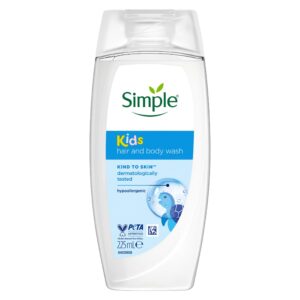 سمبل غسول للجسم والشعر لا يسبب الحساسية للاطفال من كايند تو سكين، عبوة من 6 قطع مع شامبو بزيت البابونج للاطفال، 225 مل