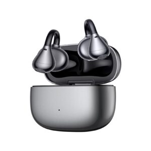 Clip-On Earphones for Sports Open Ear Headphones Bluetooth 6.0, Air Conduction True Wireless Earbuds, 12mm Driver, Clear Calls, Feather-like, Clip Earbuds Compatible with iPhone & Android, Black