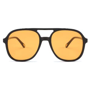 نظارة شمسية كلاسيكية بتصميم مربع من السبعينيات للنساء والرجال بعدسات UV400 بإطار كبير من فيسيدي، موديل B2394