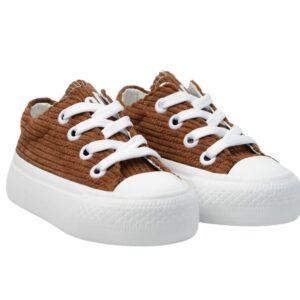 سنيكرز أطفال قماش برباط حذاء رياضي كاجوال مريح للخروج اليومي مناسب للبنات والأولاد