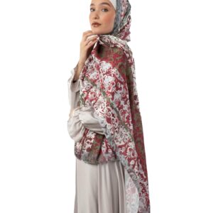 سكارف ساتان مزين بطباعة للنساء من تاي شوب