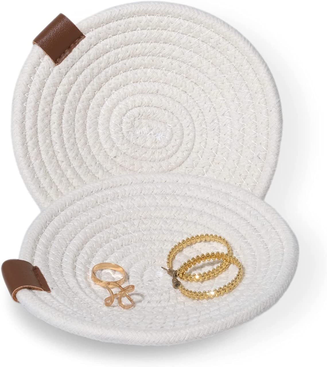 61aH5qjM9QL سلة تخزين صغيرة من الحبال القطنية تُستخدم كصينية تنظيم منسوجة لحضانة الأطفال أو الألعاب أو الفواكه أو غرفة المعيشة أو المطبخ أو المكتب من تيكستايل اند بيوند