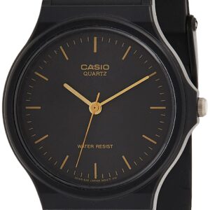 ساعات كاسيو هيز اند هير سوداء لكلا الجنسين بسوار من الراتنج - MQ-24-1BLQ-139EMV-1A، تناظري