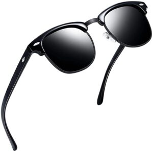 نظارات شمسية مستطيلة قابلة للطي للرجال والنساء للحماية من الأشعة فوق البنفسجية، نظارات شمسية كلاسيكية مربعة بنصف إطار من جوبين