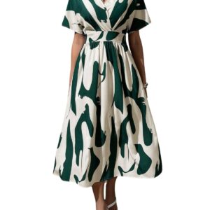 فستان ماكسي غير رسمي بقصة ضيقة من قماش الرايون بطول قياسي، فستان متوسط الطول للنساء من جريسي لوكس، قطعة واحدة