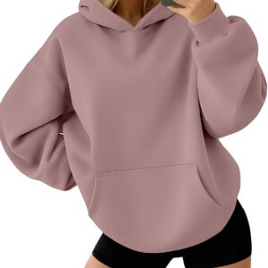 اوتوميت سويت شيرت نسائي كبير الحجم بغطاء للرأس من الصوف، قمصان باكمام طويلة، بلوفر ملابس خريفية مع جيب