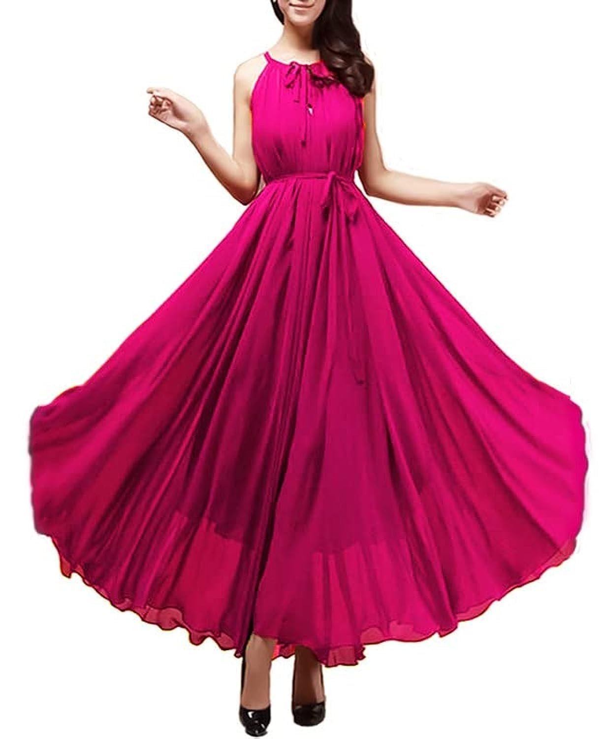 61c1v6lujcL فستان كات شيفون مع بطانة - فوشيا ، للنساء