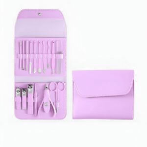 طقم متكامل للعناية بالأظافر 16 قطعة للعناية الشخصية باديكير ومجموعة تجميل احترافية للرجال والنساء هدية عملية ومثالية للعناية اليومية (بنفسج)