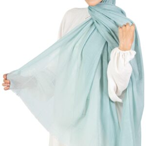 سكارف قطن للنساء يازما كارو من فرح - أخضر مينت - 200 × 90 سم