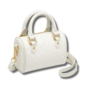 شنطة كتف كروس من الجلد بمقبض علوي للنساء من ايسل 1625 | جلد طبيعي فاخر | قطع معدنية ذهبية اللون | حزام قابل للتعديل | تصميم خفيف الوزن | متوفر 12 لون | 13×20×11 سم