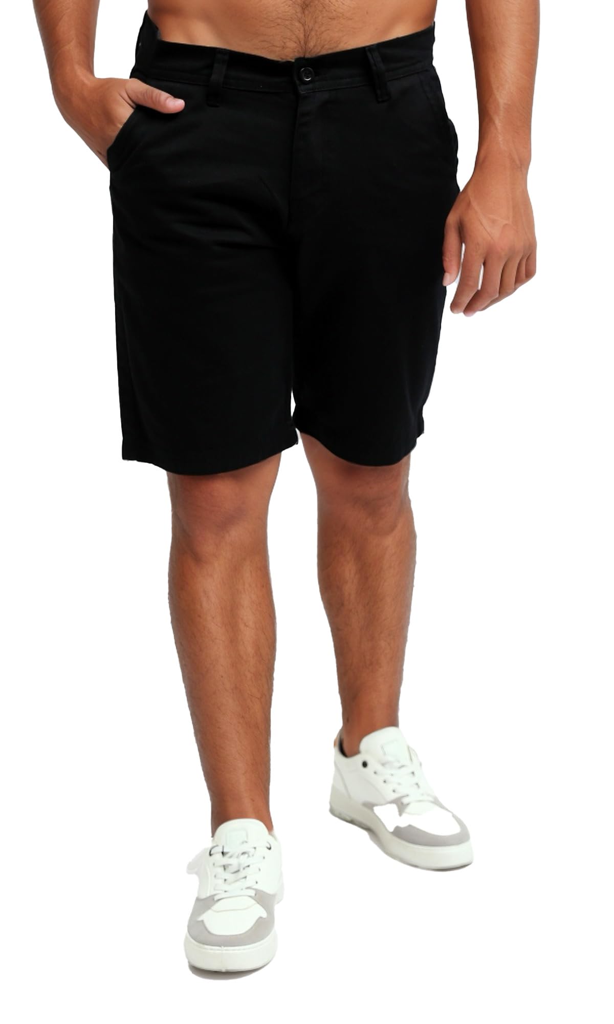 61e8EeAAcML شورت صيفي كاجوال للرجال من ريفين بلون أسود