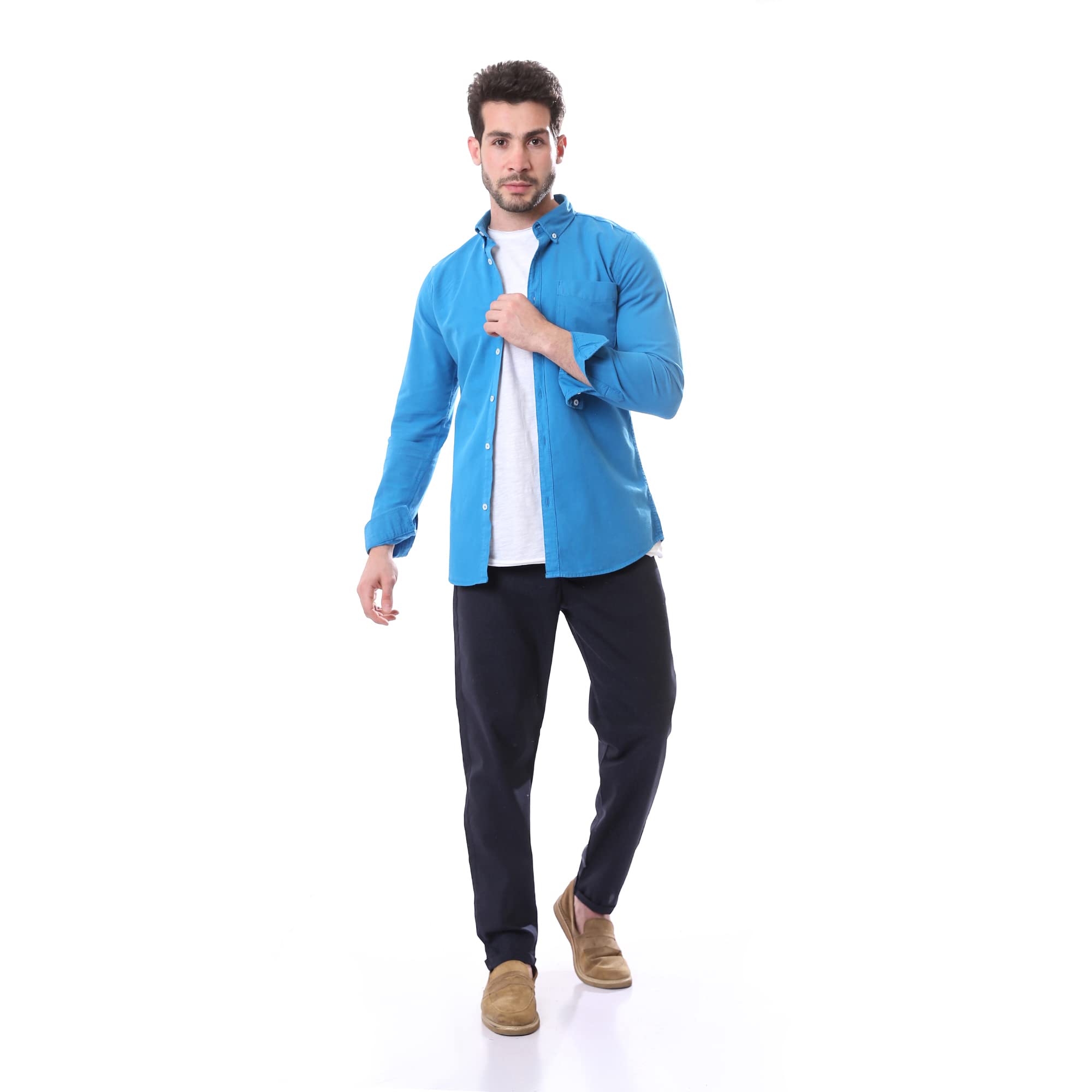 61edeG9Z-QL Andora Mens Gabardine Front Patched Pocket Shirt (pack of 1)