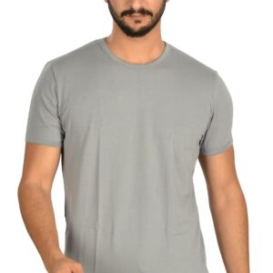 فانلة داخلية بيسيك من القطن سادة باكمام قصيرة ورقبة دائرية للرجال هيرو