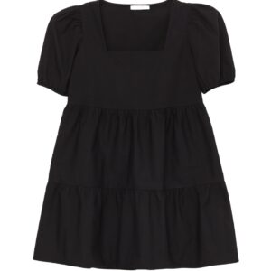 فستان نسائي بأكمام قصيرة مستقيم بياقة مربعة من ال سي وايكيكي