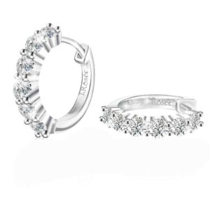 أقراط مرصعة بكريستال سواروفسكي ومطلية بالذهب عيار 18 قيراط والفضة الاسترلينية 925 للنساء والفتيات تقدم كهدية من مجوهرات جيه.روزيه العصرية