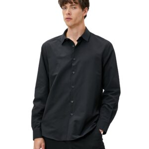 KOTON mens Basic Shirt Classic Neck Long Sleeve Slim Fit Classic (pack of 1)