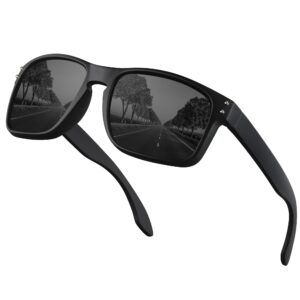 نظارة شمسية مستقطبة للرجال من جيمدوماسا - نظارة شمسية مستطيلة كلاسيكية للرجال والنساء للحماية من الأشعة فوق البنفسجية 400 للرياضة والقيادة والصيد والسفر