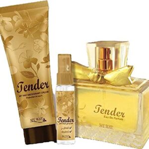 مجموعة للنساء مع عطر، وكريم مزيل عرق، بخاخ معطر، من تيندر، 600.0 ملليلتر