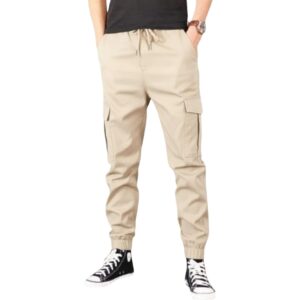 بنطلون كارجو رجالي، بنجالين ليكرا، متعدد الألوان، خصر مطاطي، جيوب جانبية وخلفية من ميزا