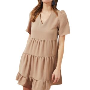 فستان قصير منسوج بقصة واسعة للنساء من ترنديول، موديل TWOSS20EL0400