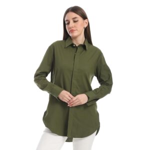 Andora Womens Solid Long Sleeves Buttoned Basic Western (pack of 1)