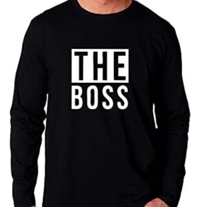 تي شيرت بكم طويل للرجال- اسود رجال