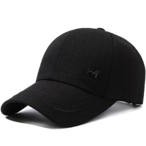 لينجي قبعة بيسبول رجالية عتيقة قابلة للتعديل مع حماية من الشمس جيدة التهوية الرياح ووظيفة التظليل مناسبة للرياضات الخارجية الجري البيسبول أسود مقاس واحد