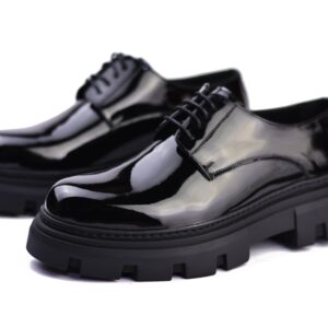 حذاء رجالي تشانكي جلد فيرنيه لامع بنعل فوم خفيف مقاوم للانزلاق – خياطة ولاصق متين