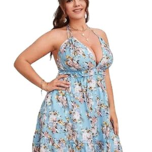 لانجيرى مثير منقوش بالورد ازرق فاتح، L، للنساء