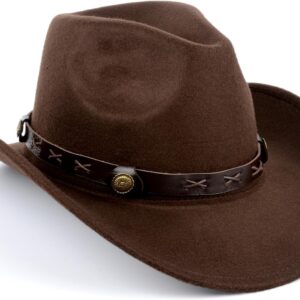 قبعة رعاة البقر من كاست ويف، باللون البني، مصنوعة من البوليستر المخلوط، للجنسين، بتصميم غربي