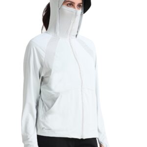 سترة واقية من الشمس من فاب سبورتس، ملابس واقية من الشمس بسحاب كامل للنساء، خفيفة الوزن مع عامل حماية من الاشعة فوق البنفسجية 50+ للاستخدام الخارجي، مع جيوب، ملابس واقية من الشمس للنساء