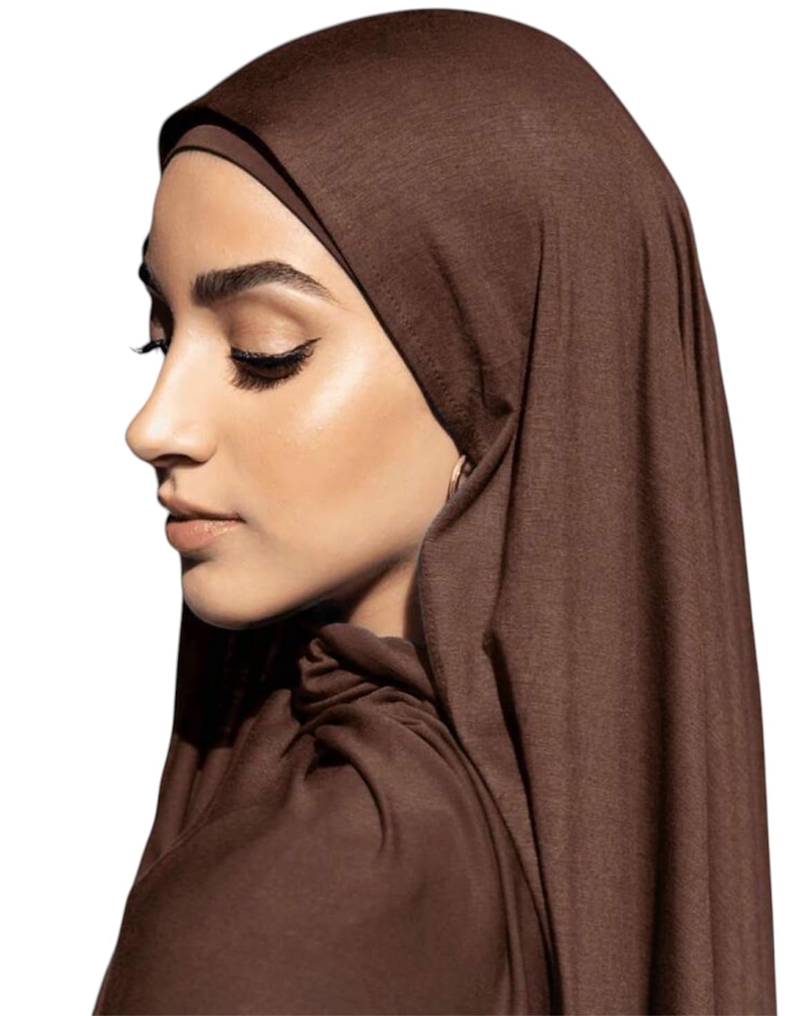 61rzk0-k7uL جيني سكارف وباندانا - حجاب للنساء - حجاب سهل الارتداء من القطن والليكرا - مقاس واحد