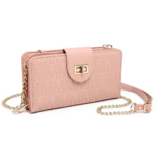 شنطة كتف كروس صغيرة عصرية للنساء من ام كيه بي كوليكشن، محفظة بسحاب لحمل بطاقات الائتمان مع حزام سلسلة